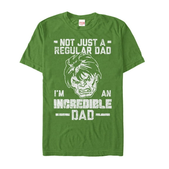 Men's Marvel Father's Day Hulk Not Regular Dad  Graphic Tee Kelly Green 2X Large