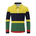 thumbnail image 5 of DecSea Polo à Manches Courtes et Longues pour Hommes Chemise Décontractée Patchwork 1/4 Zip Col, 5 of 5