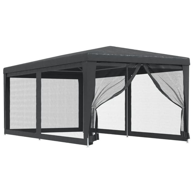 Carpa para fiesta Casafoyer antracita con 6 muros laterales de malla 3x6 m HDPE