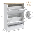 thumbnail image 3 of HOMCOM Slim Shoe Cabinet with 2 Flip Drawers & Adjustable Shelves, White, 3 of 8