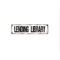 thumbnail image 1 of Letrero de biblioteca de préstamos Rincón de lectura Letrero de metal rústico para calle o placa con nombre para puerta Tamaño: 4 x 16 pulgadas, 1 of 4