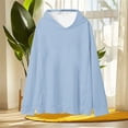 thumbnail image 5 of Women's Long Sleeve Hooded Zipper Jacket Sweatshirt Top Breastfeeding Nursing Solid Color Casual Loungewear Travel Essential Gift for Women | Sopatenor,Light Blue XL, 5 of 9