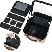Byootique Small Makeup Case Cosmetic Bag Storage Box Mirror Toiletry Organizer