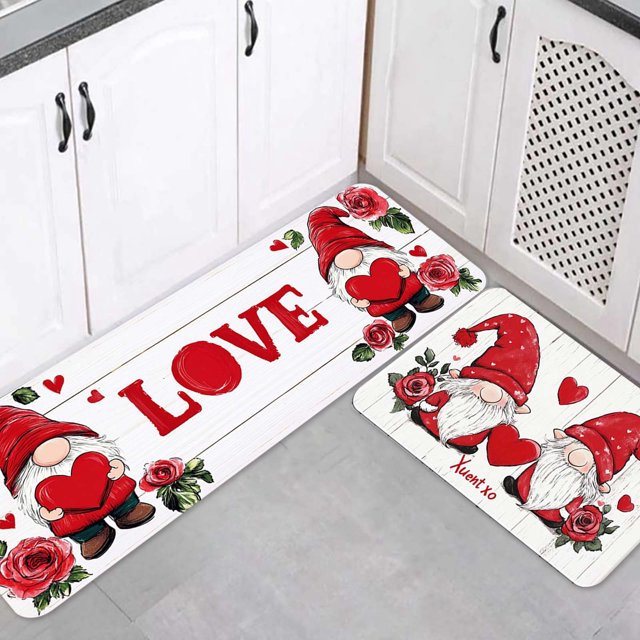 Dsscvnef Ensemble de Tapis de Cuisine Non-Sol Confortable Tapis d'Hiver Doux Durable 2 Pcs pour Intérieur Confortable