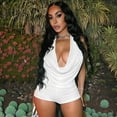 thumbnail image 5 of Outfits for Women Clubwear Stretchy Backless See Through 2 Piece Outfits for Women Going Out White S, 5 of 7