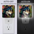 thumbnail image 2 of Wolf LED Square Night Light - Energy Efficient Plug-in Nightlight with Auto Sensor for Bedroom, Bathroom, and Hallway - Soft Glow Illumination - White, Pack of 2, 2 of 6