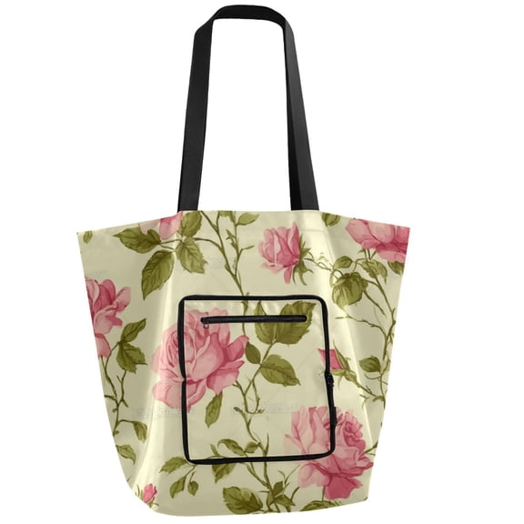 Iauyy Foldable Shoulder Tote Bags Large Storage for Women -Reusable 11*9.5*15.4in Wide Handbag Design Shopping/Travel Bag ,????_????-01-01