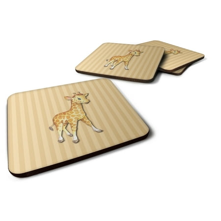 

Carolines Treasures BB7144FC Giraffe Foam Coaster Set of 4 3 1/2 x 3 1/2 multicolor