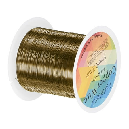 0.2mm Jewelry Wire, 32 Gauge 328FT Craft Wire Copper Beading Wire for Jewelry Making/Planting/Weaving/DIY Crafting, Soft Metal Wires [100M, Bronze Tone]