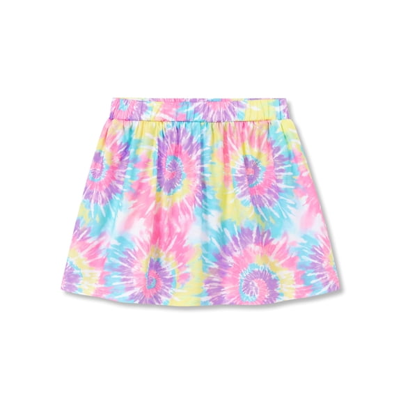 Cooltree Trendy Girl Skort - Multicolored Tie - Dye Swirl Print Summer Skirts with Shorts Size 8