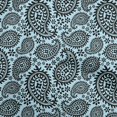 thumbnail image 1 of oneOone Velvet Light Blue Fabric Asian Paisley Block Sewing Craft Projects Fabric Prints By Yard 58 Inch Wide, 1 of 5