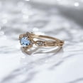 thumbnail image 3 of KANISHKAGEMS&JEWELS 6MM / 2Ct Round Shape Aquamarine Engagement Ring CZ Diamond Flower Ring Yellow Gold Plated Women Jewelry Birthday Gift For Daughter, 3 of 3