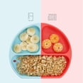 thumbnail image 2 of Plato con Divisiones PAPU BABY Gris Claro con Cuchara de Silicón de Grado Alimenticio para Bebés, 2 of 6