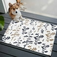 thumbnail image 3 of Area Rug 2 x 3 Ft, Grey Brown Botanical Indoor Accent Bathroom Rugs for Kitchen/Laundry Room, Watercolor Spring Floral Summer Leaf Washable Non-Slip Runner Floor Mat for Entryway, Living Room, 3 of 8