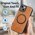 thumbnail image 2 of ELEHOLD Magnetic Case for iPhone 15  -6.1 inch Slim Leather Back Case Compatible with MagSafe Skin Touch Anti-Fingerprint Shockproof Protective Phone Cover for iPhone 15,Blue, 2 of 12