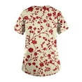 thumbnail image 3 of BDPORKAS Floral Scrubs for Women Stretchy Nurse Scrub Top V-Neck Casual Short Sleeve Nursing Tops, 3 of 3