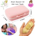 thumbnail image 2 of GHSDFBB Baby Teeth Keepsake Box, Tooth Fairy Box, Lost Deciduous Tooth Collection Organizer with 4pcs Tooth Fairy Golden Coin, Save Children Teeth to Keep The Childhood Memory (Pink+Pink), 2 of 6