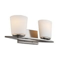 thumbnail image 2 of Woodbridge Lighting Meridian 2-Light Steel and Glass Bath Light in Satin Nickel, 2 of 3