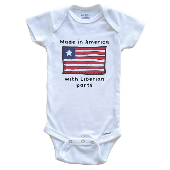 Made In America With Liberian Parts Liberia Flag Baby Bodysuit