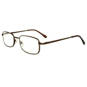 Rectangle Fashion Reading Glass Brown Frame with Power vision + 2.00 for Women and Men