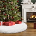 thumbnail image 3 of KyFree Christmas Tree Skirt, Faux Fur Tree Skirt, 28 Inches, White, 3 of 4