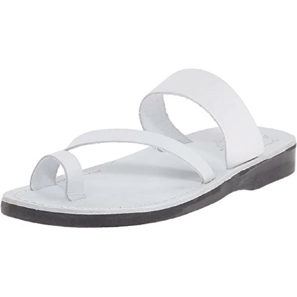 Jerusalem Sandals Women's Zohar Rubber Slide Sandal, White, 37 (US Women's 6)