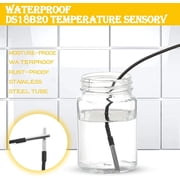 BUZIFU 2 PCS DS18B20 Waterproof Temperature Sensors Transducer Thermal Probe Compatible with DIY Arduino Raspberry Pi Etc.