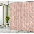 thumbnail image 4 of Ambesonne Geometric Shower Curtain, Linear Rhombus Artwork, 69"Wx75"L, Dark Ceil Blue and Pale Peach, 4 of 4