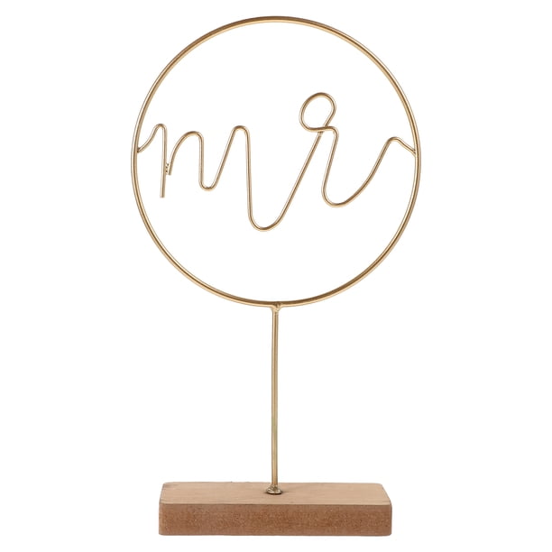 Letrero romántico para mesa, elegante centro de mesa de alambre y madera para San Valentín, decoración del hogar, centro de mesa para bodas, arte de alambre único para fiestas y aniversarios.