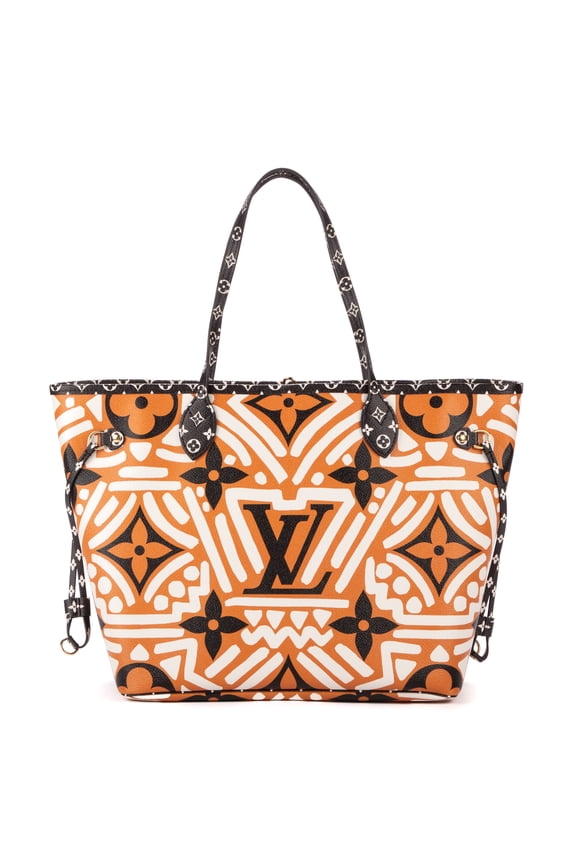 Pre-Owned Louis Vuitton Orange/ White/ Black Ltd. Ed. Crafty Neverfull MM Shoulder Bag