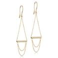 thumbnail image 5 of Au Naturale 14k Yellow Gold Tube Swing Chandelier Earrings (2.6 inches long), 5 of 7