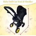 thumbnail image 3 of Baby Doll Car Seat Stroller Combo – Convertible 2 in 1 Doll Stroller and Car Seat for Kids – Fits Up to 20” Dolls – Play Toy Baby Stroller with Adjustable Handle for Girls Toddlers All Ages (Black), 3 of 8