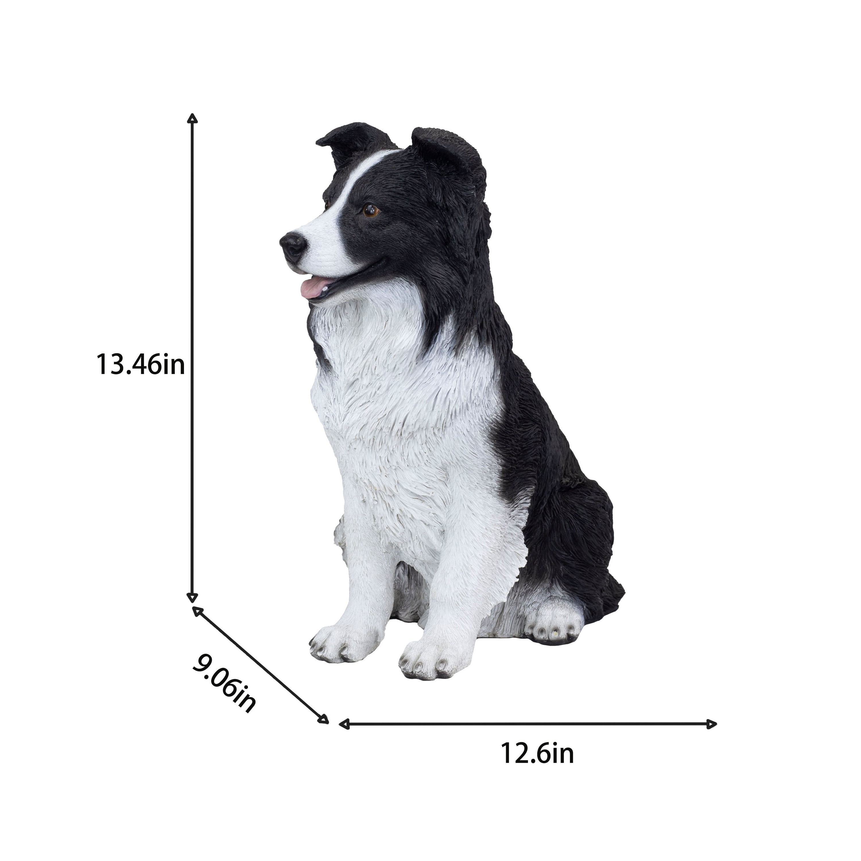 SOREAL White & Black Sheepdog | Handpainted Decorative Puppy Statue for Home & Garden Decor | Premium Polyresin Dog Statue | Gift for Dog Lovers | Weather-Resistant Indoor/Outdoor Decor