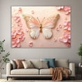 thumbnail image 6 of Mudket Pink and Gold Butterfly with Flowers Canvas Wall Art, Floral Wall Decor, Framed Ready to Hang Artwork for Living Room Bedroom - 12"L x 8"W, 6 of 10