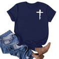 thumbnail image 4 of Levmjia Womens T Shirt Short Sleeve Fashion Printed Round Neck Pullover Top Casual Comfortable Blouse Soft Fabric Tee For Daily Wear, 4 of 5