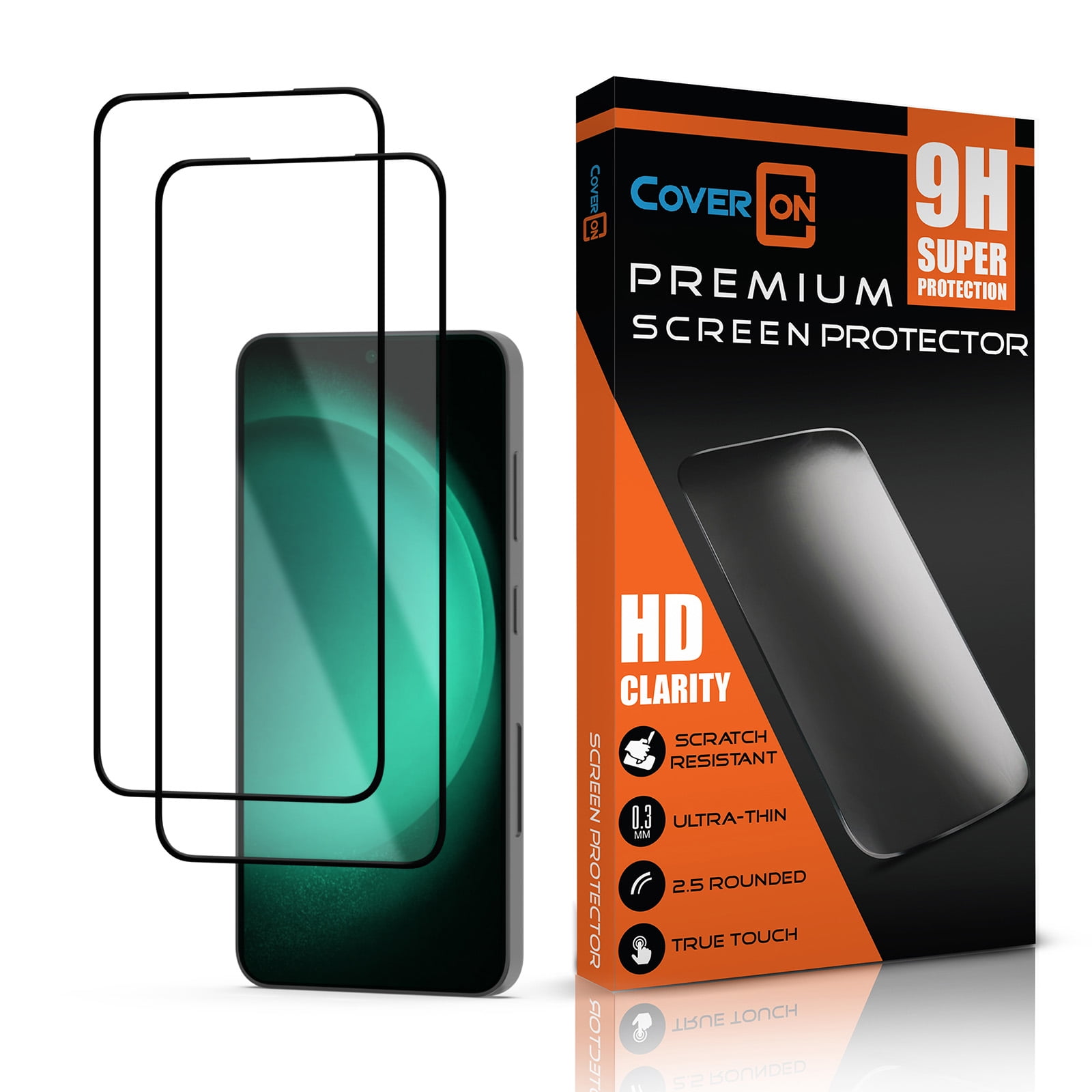 CoverON 2pcs Pack For Samsung Galaxy S24+ Plus Screen Protector Ceramic HD Film Fingerprint ID Sensor Scan Compatible [Case Friendly] Scratch Resistant