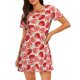 thumbnail image 1 of Easygdp Cute Strawberry Camisón de manga corta para mujer, informal, estampado, 1 of 6