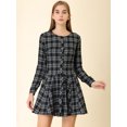 thumbnail image 4 of INSPIRE CHIC Robe Chemise Décontractée à Manches Longues Imprimé à Carreaux Ceinturée Ligne A pour Femmes, 4 of 6