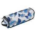 thumbnail image 2 of Hair Tool Organizer Bag with Heat Resistant Mat Removable Travel Storage Case for Hot Air Brushes Curling Irons Blue and White Butterfly, 2 of 8