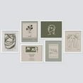 thumbnail image 3 of PixonSign Framed Canvas Print Wall Art Set - Green Matisse Portrait Flower & Humanities Pattern - Set of 6 Abstract Geometric Minimalism Poster Cultural Art Wall Décor - 12"x16"x6 White, 3 of 5