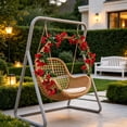 thumbnail image 5 of Red Faux Bougainvillea Vine, Silk-Like Artificial Hanging Garland for Patio and Balcony, 5 of 6
