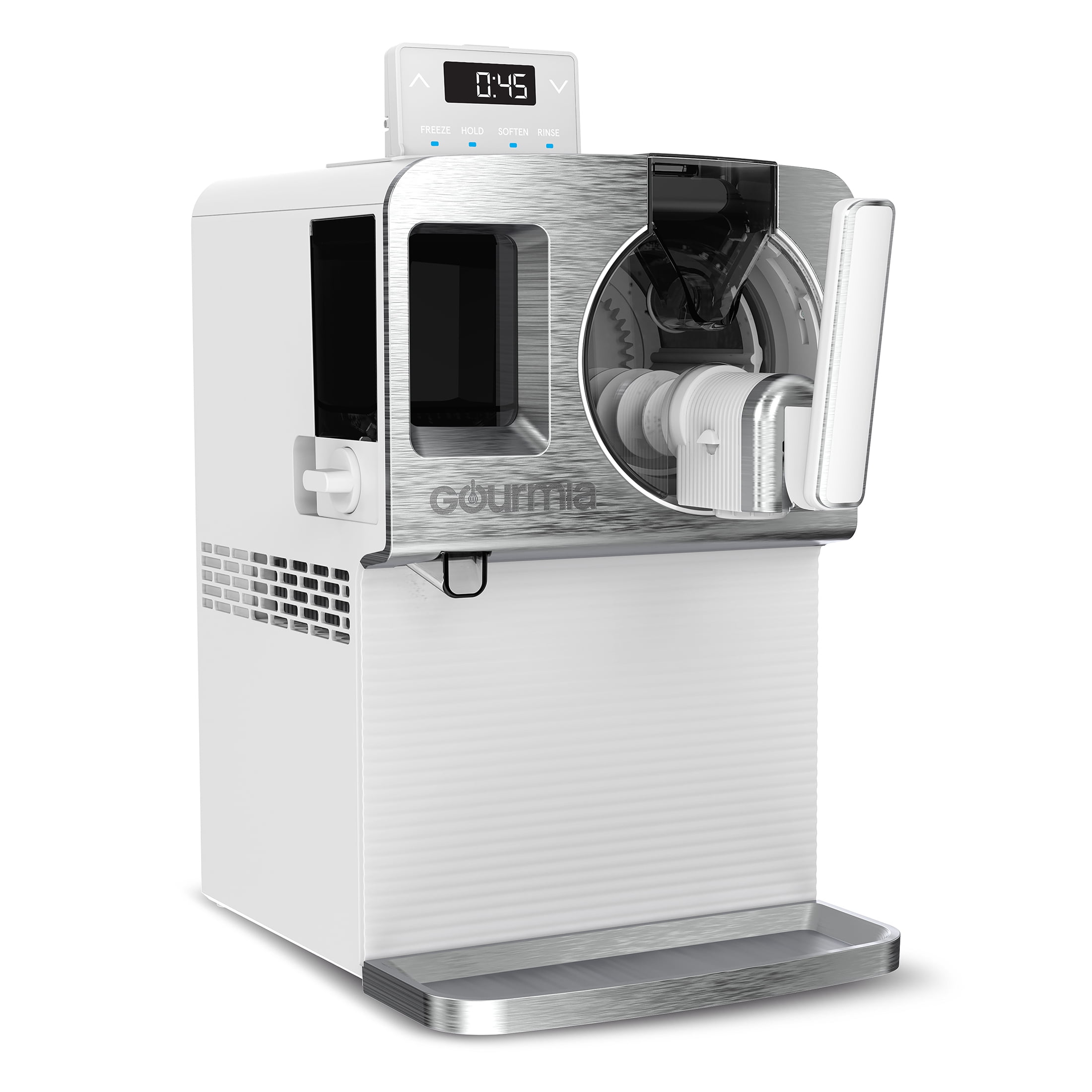Gourmia 1-Liter Automatic Soft Serve Ice Cream & Frozen Drink Maker, White, Liter Automatic Soft Serve Ice Cream & Frozen Drink Maker