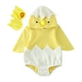 thumbnail image 3 of Easter Outfit Toddler Girl Chicken Romper Hoodie Bodysuits Easter Baby Jumpsuit Romper 12-18 Months, 3 of 9
