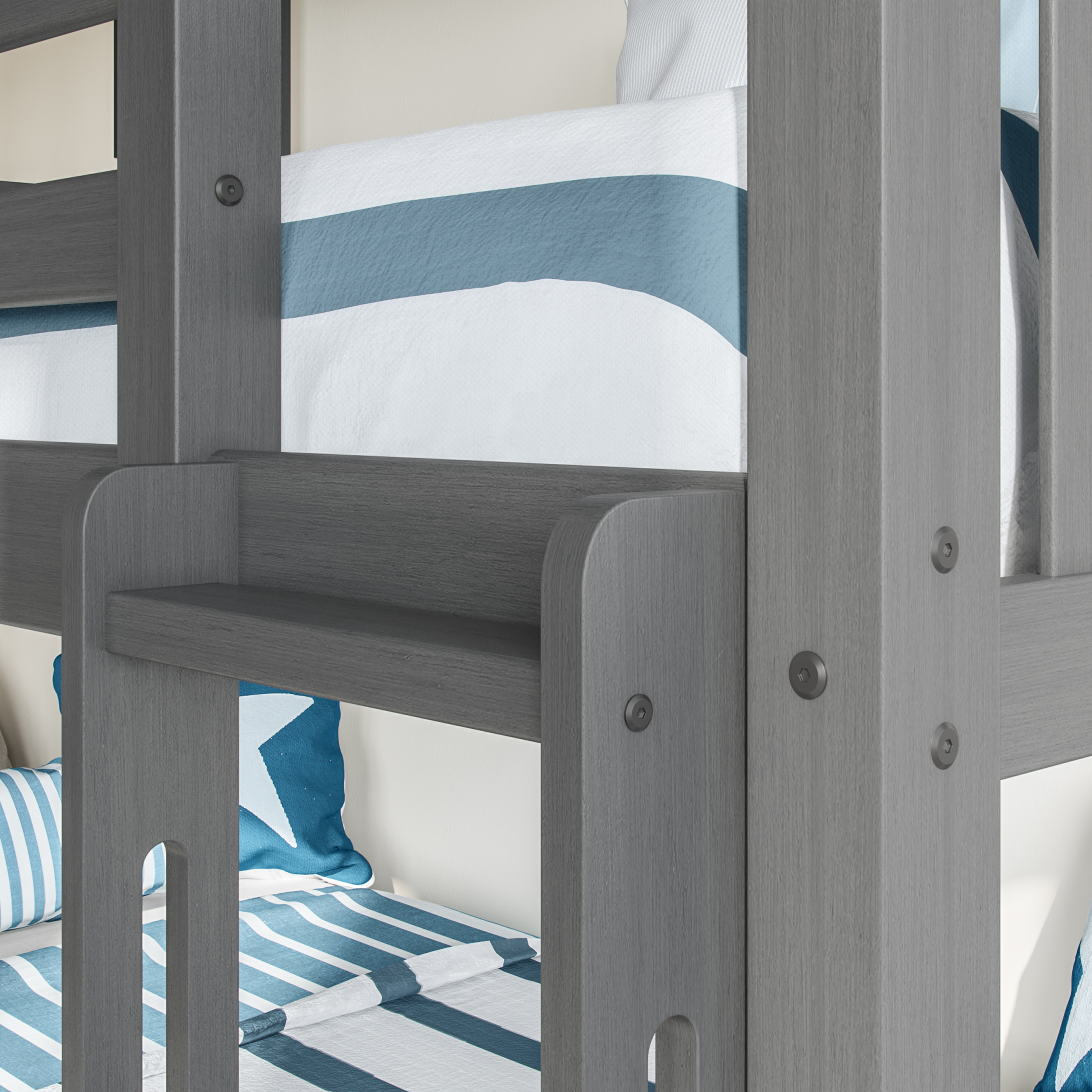 Better Homes & Gardens Kane Triple Bunk Bed, Gray