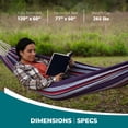 thumbnail image 3 of Bliss Hammocks 60"W Double Hammock with Rope Loops & Tree Straps, 265 lb, Patriotic Stripe, 3 of 11