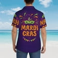 thumbnail image 6 of Easygdp Mardi Gras2 Men's Hawaiian Shirts Print Lapel Short Sleeve for Beach, vacation, party, casual occasions - Large, 6 of 9