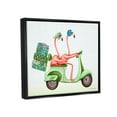 thumbnail image 4 of Stupell Industries Flamingo Couple Riding Motor Scooter Packed Luggage Graphic Art Metallic Gold Floating Framed Canvas Print Wall Art, Design by Amelie Legault, 4 of 5