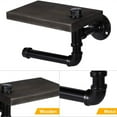thumbnail image 4 of Toilet Paper Holder with Wood Cast Iron Pipe for Bathroom,Washroom, 4 of 5