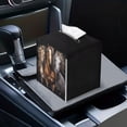 thumbnail image 7 of FUIALDOLG Stylish Tissue Box Holder 3D Horses Square Tissue Cube Cover PU Leather Facial Organizer for Bathroom, Tabletop, Car, Night Stands, Office, Home, Kitchen, 5.1''X5.1''X5.5'', 7 of 7
