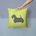 thumbnail image 2 of Carolines Treasures BB3869PW1414 Scottish Terrier Checkerboard Green Fabric Decorative Pillow, 2 of 4